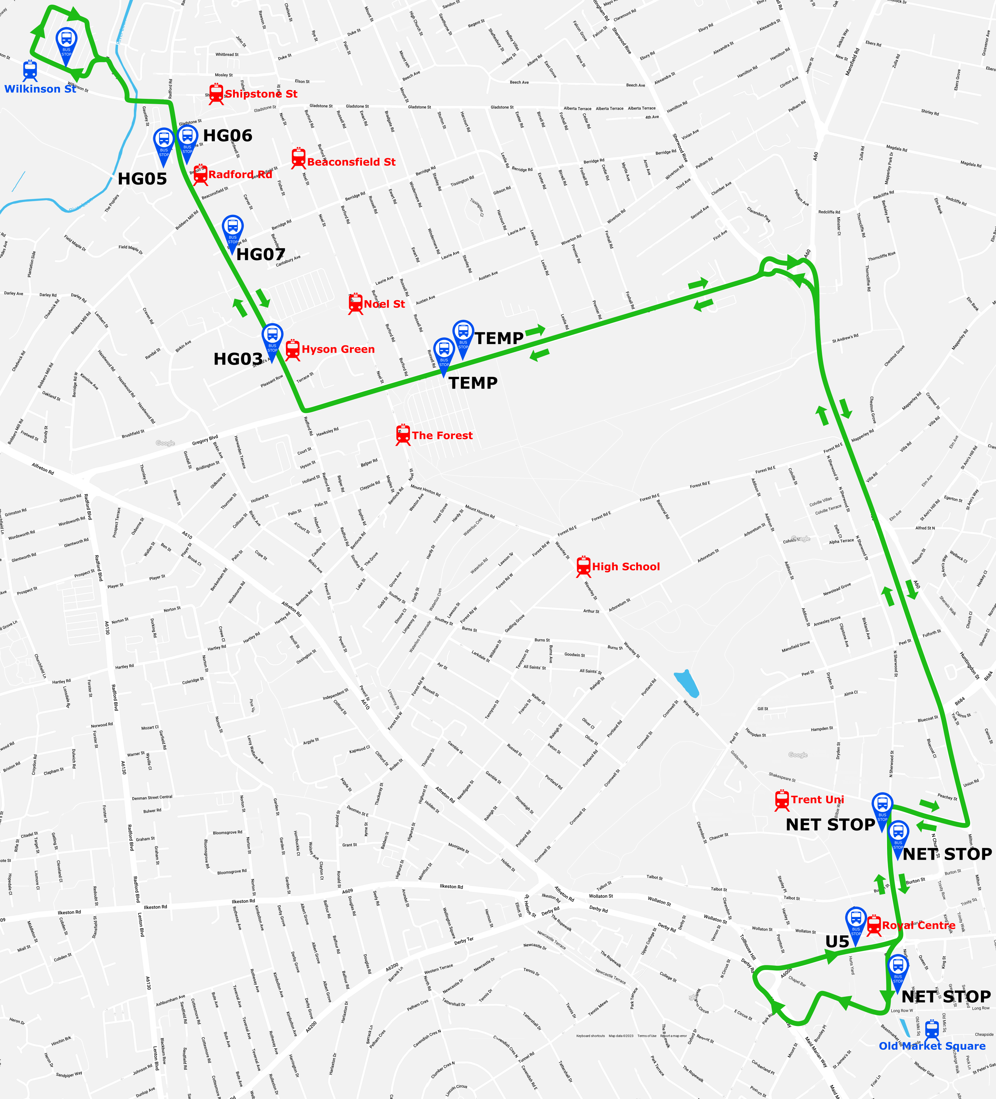 Track works bus map